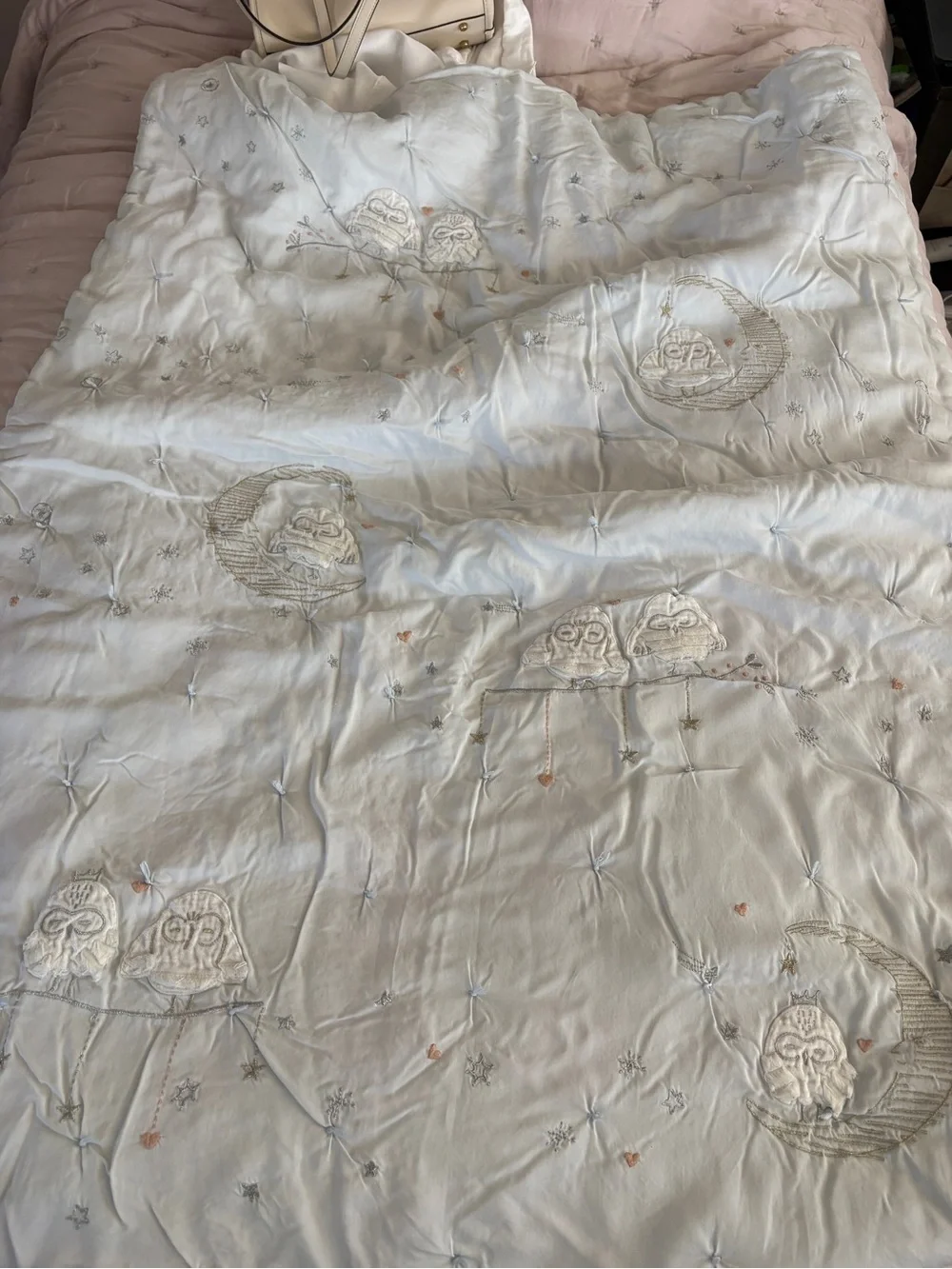 Pottery Barn Toddler Quilt Stella Tencel Baby Quilt Blue Owls Night Sky